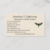 Deilephila Nerii - Oleander Hawk-Mothビジネスカー 名刺 (裏面)