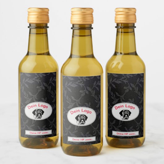  Dein Bild Mastiff Bulldog Logo Wein Etiketten  ワインラベル (ボトル)