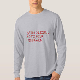 DEIN DESIGN / FOTO Herren Langarmshirt Shirt grau Tシャツ