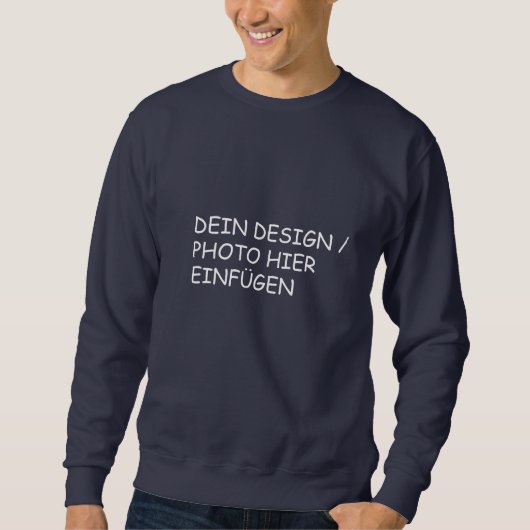 DEIN DESIGN / FOTO Herren Sweatshirt Pullover blau スウェットシャツ (正面)