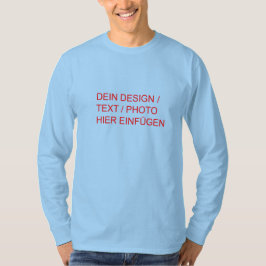 DEIN DESIGN/TEXT/FOTO Herren Langarmshirt hellblau Tシャツ
