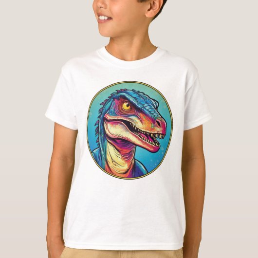 Deinonychus -クラシック恐竜Tシャツ Tシャツ (正面)