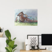 Deinonychus Father with Chicks ポスター (ホームオフィス)