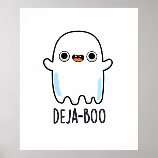 Deja Boo Cute Halloween Ghost Pun ポスター (正面)