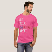 Dekホッケーおもしろいス食べ・スリープ・Dekホッケーリピート Tシャツ (正面フル)