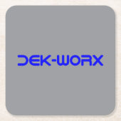 DEK-WORX EVAフォームカッティングサービス会社ロゴ スクエアペーパーコースター (正面)
