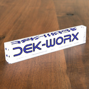DEK-WORX EVAフォームカッティングサービス会社ロゴ デスクネームプレート