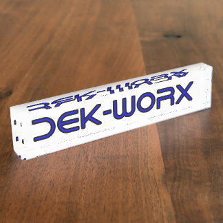 DEK-WORX EVAフォームカッティングサービス会社ロゴ デスクネームプレート