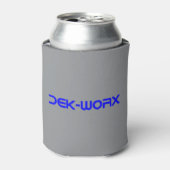 DEK-WORX EVAフォームカッティングサービス会社ロゴ 缶クーラー (缶正面)