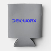 DEK-WORX EVAフォームカッティングサービス会社ロゴ 缶クーラー (正面)