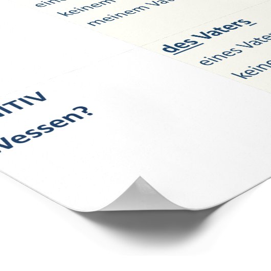 Deklination - Nomen (N-A-D-G / m-f-n-pl) ポスター (角)