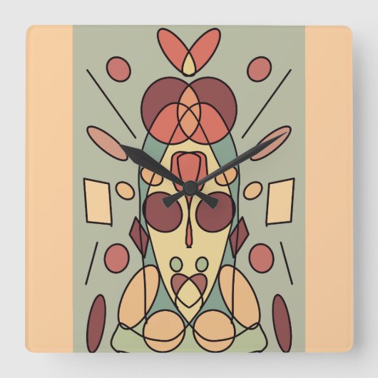 Dekokissen スクエア壁時計 (正面)