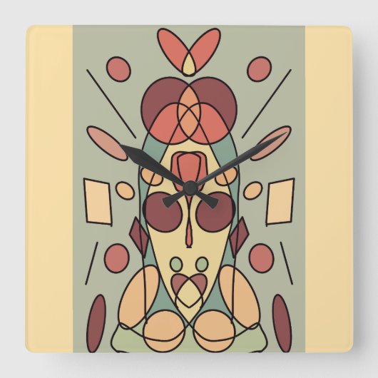 Dekokissen スクエア壁時計 (正面)