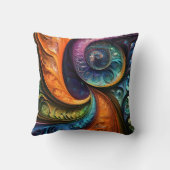 Dekokissen: fraktales modernes design, farbenfroh  クッション (裏面)