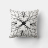 Dekokissen in schwarz-weiß Blumen Design クッション (裏面)