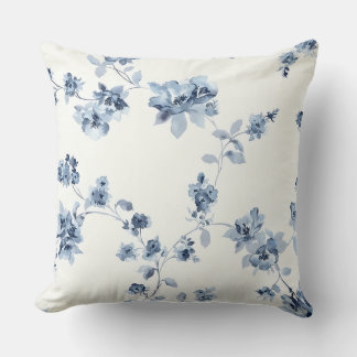 Dekokissen mit blauem Blumen-Print クッション