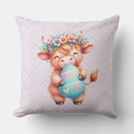 Dekokissen mit einer Oster-Highland-Kuh クッション