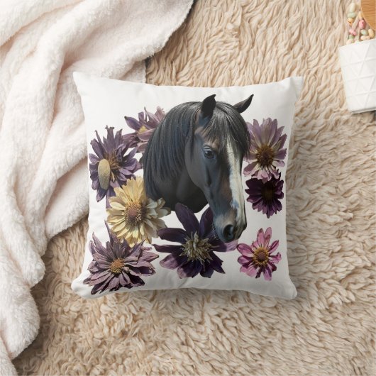 Dekokissen Pferd Flower クッション (ブランケット)