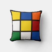 Dekokissen "Quadro" Gelb & Weiß クッション (正面)