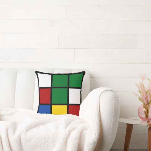Dekokissen "Quadro" Grün & Blau クッション (ソファ)