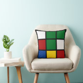 Dekokissen "Quadro" Grün & Blau クッション (椅子)