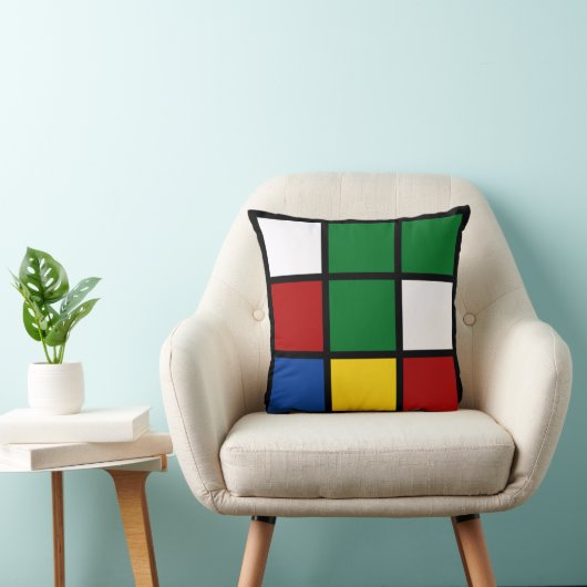 Dekokissen "Quadro" Grün & Blau クッション (椅子)