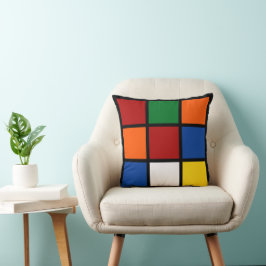 Dekokissen "Quadro" Rot & Orange クッション