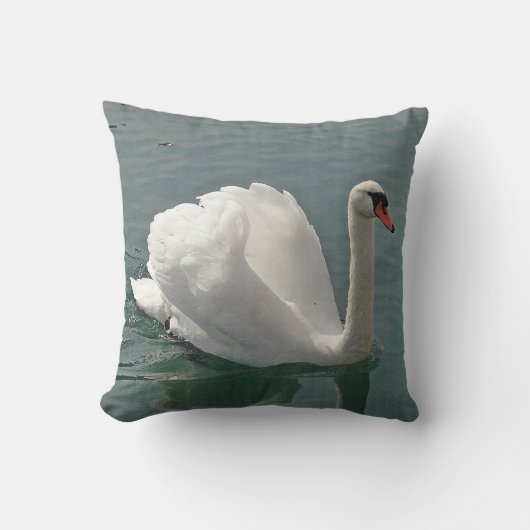 Dekokissen weisser Schwan クッション (正面)