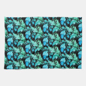 Dekorative blau-grüne Blätter キッチンタオル (横)