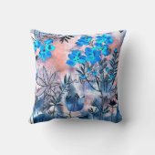 Dekorative blaue Blumen クッション (裏面)