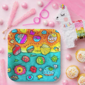 Dekorative Muscheln und Steine ペーパープレート (パーティー)