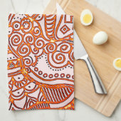 Dekoratives Kritzelmuster キッチンタオル (四つ折り)