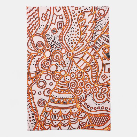 Dekoratives Kritzelmuster キッチンタオル (縦)