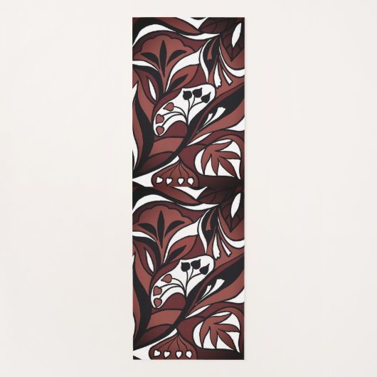 Dekoratives Muster in Schokoladenfarbe ヨガマット (正面)