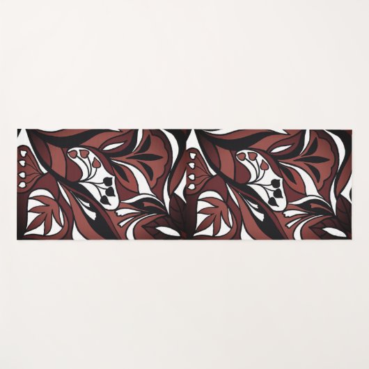 Dekoratives Muster in Schokoladenfarbe ヨガマット (正面(横))