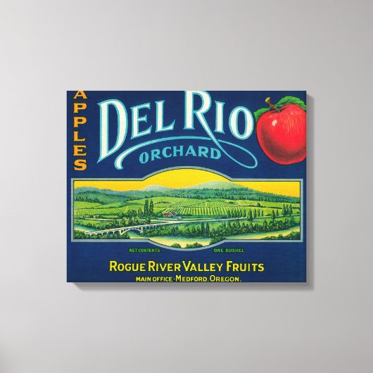 Del Rio Apple Crate LabelMedford、または キャンバスプリント (正面)