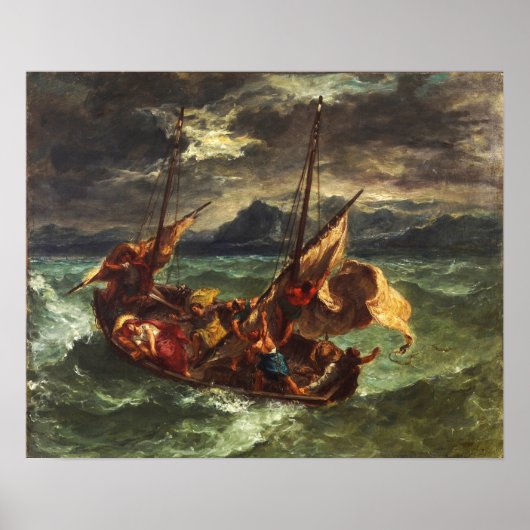 Delacroix – ガリラヤの海の上のキリスト ポスター (正面)