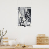 Delacroix – ハムレットが王を殺そうとしている ポスター (キッチン)