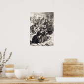 Delacroix – ハムレットとラエルテスの墓… ポスター (キッチン)