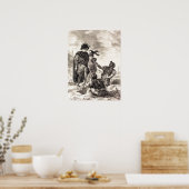 Delacroix – 墓の前のハムレットとホレイショ… ポスター (キッチン)