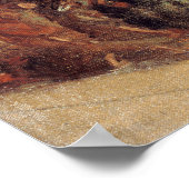 Delacroix – 彼のバ後を追ーバリのスケッチAttila... ポスター (角)