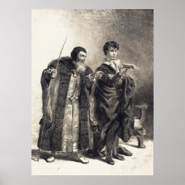 Delacroix - Polonius And Hamlet (Act II Scene II). ポスター