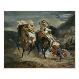 Delacroix The Combat of the Giaour and Hasan フォトプリント