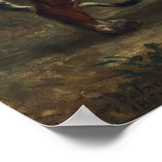 Delacroix - Tiger 遊'S With A Turtle ポスター (角)