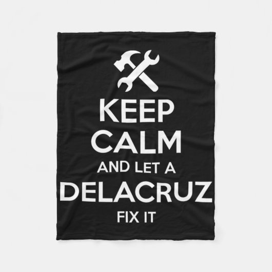 Delacruz Funny Surname Birthday Family Tree Reunio フリースブランケット (正面)