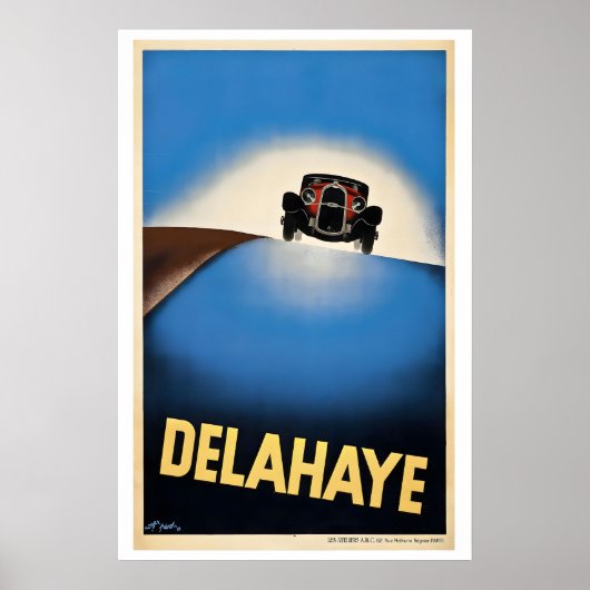 Delahaye - Vintage Car Poster ポスター (正面)