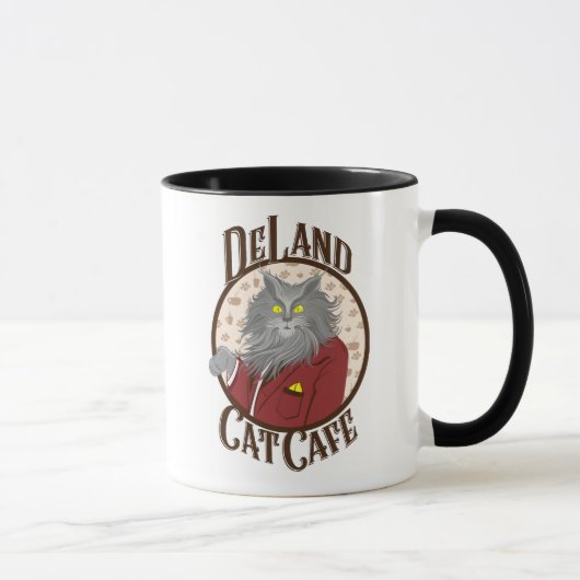 DeLand Catカフェの赤いスーツのHenry DeCat マグカップ (右)