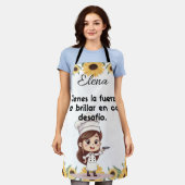 Delantal Apron diseño personalizable de girasol  エプロン (着用した状態)