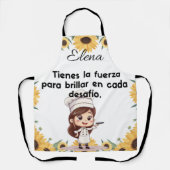 Delantal Apron diseño personalizable de girasol  エプロン (正面)