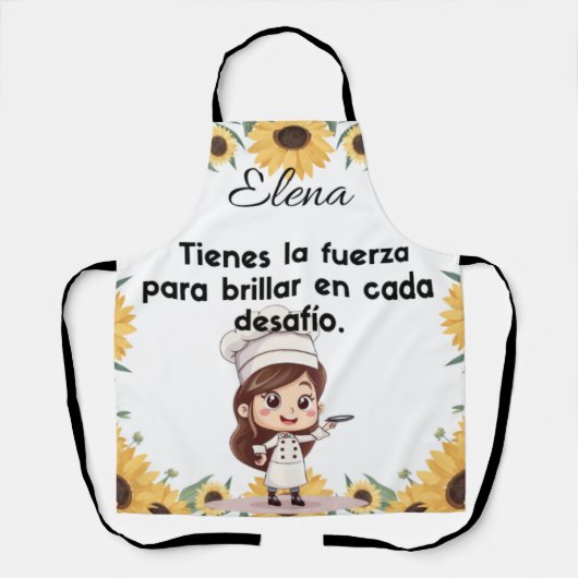 Delantal Apron diseño personalizable de girasol エプロン (正面)